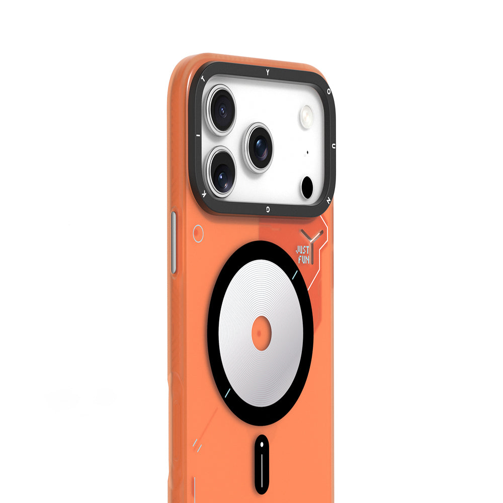 Youngkit Disc Battle iPhone 17 Pro Max M-safe Şarj Özellikli Disk Desenli Telefon Kılıfı