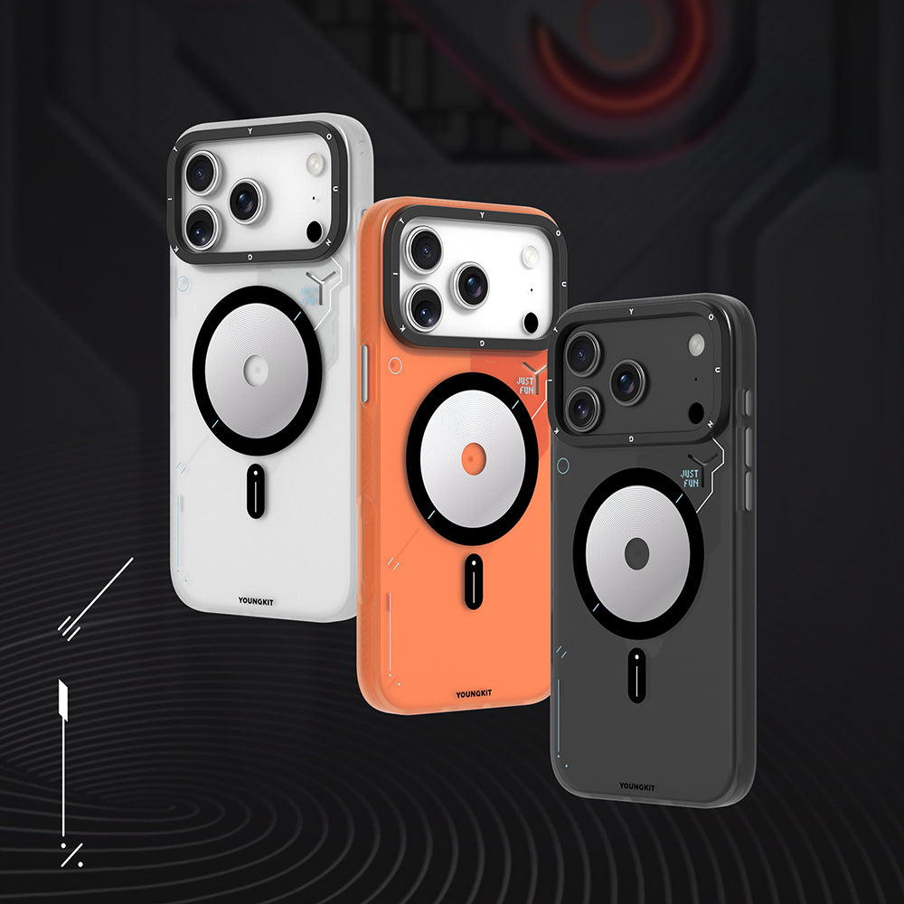 Youngkit Disc Battle iPhone 17 Pro Max M-safe Şarj Özellikli Disk Desenli Telefon Kılıfı