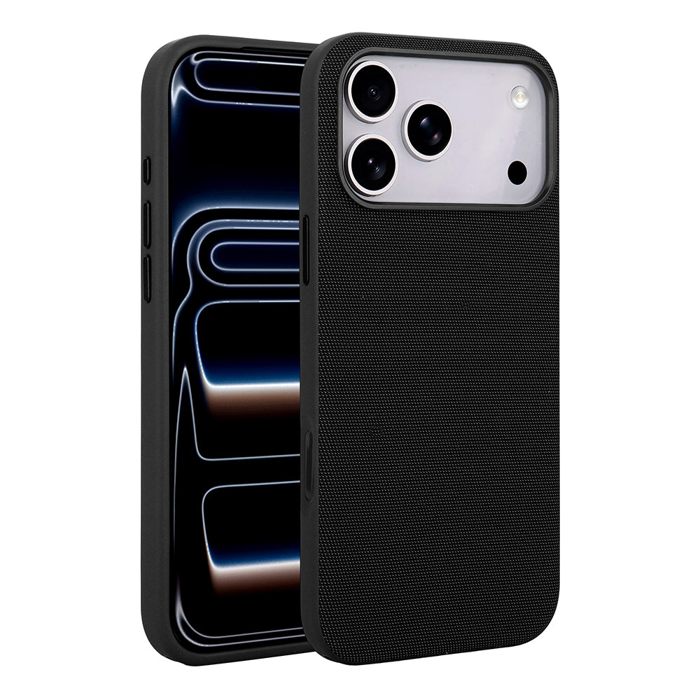 Cepax Miami iPhone 17 Pro Max M-Safe Şarj Özellikli Kumaş Tasarımlı Sert PC Kılıf