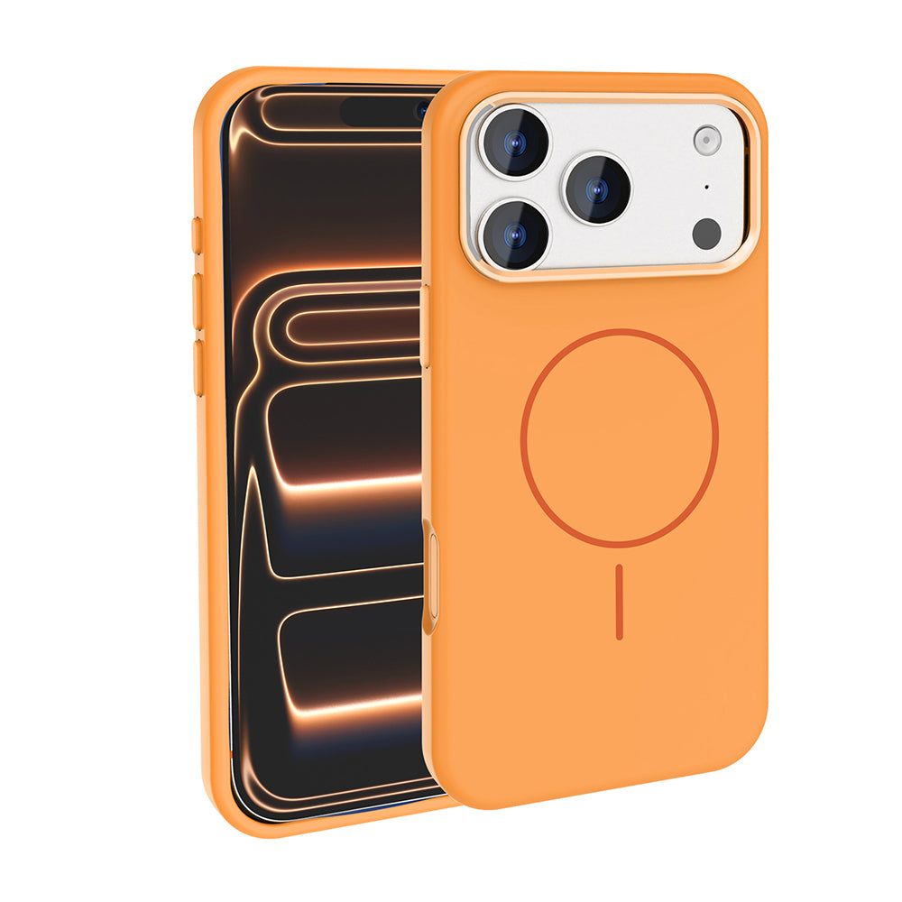 Cepax iPhone 17 Pro Max M-Safe Şarj Özellikli Metal Kamera Çerçeveli Edi Silikon Kılıf