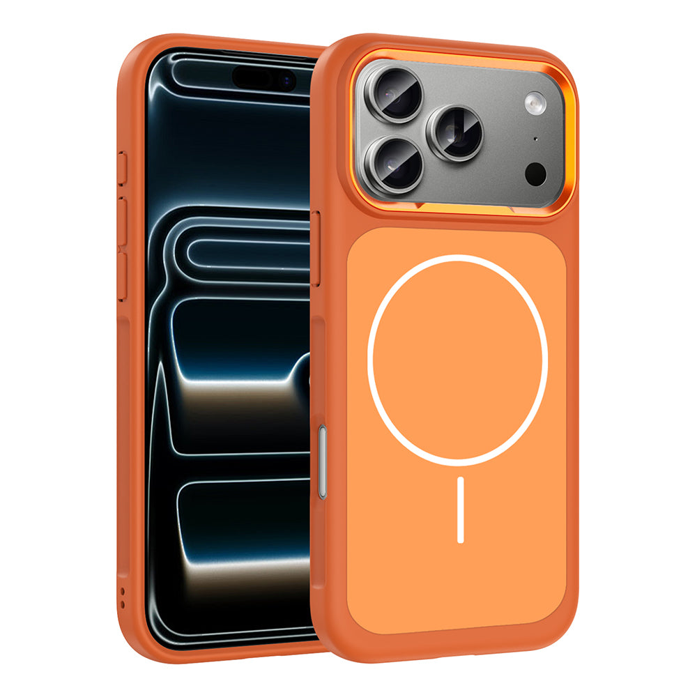 Cepax iPhone 17 Pro Max M-Safe Şarj Özellikli Metal Kamera Çerçeveli Sanremo Silikon Kılıf