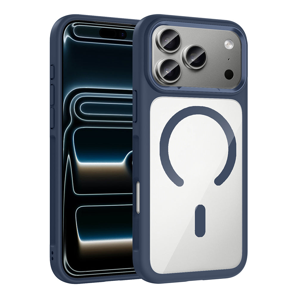 Cepax iPhone 17 Pro Max M-Safe Şarj Özellikli Metal Kamera Çerçeveli Tiko Kılıf