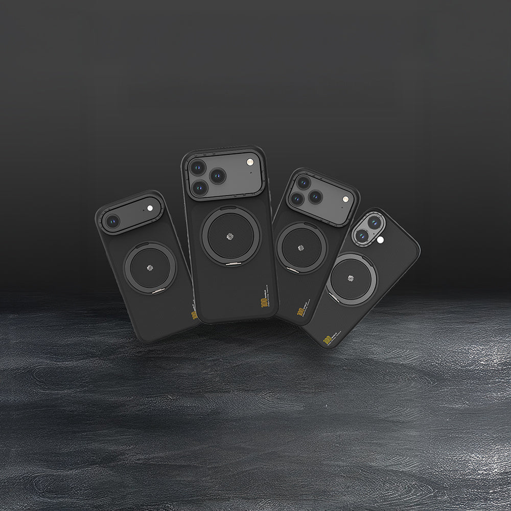 Lenyes CK225 Kevlar iPhone 17 Pro Max M-safe Şarj Özellikli Metal Standlı Telefon Kılıfı