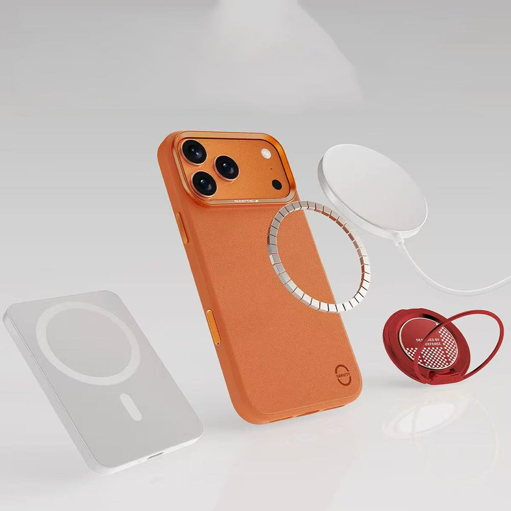 Raptic Urban Nano iPhone 17 Pro Max M-Safe Şarj Özellikli Polimerik Deri Telefon Kılıfı