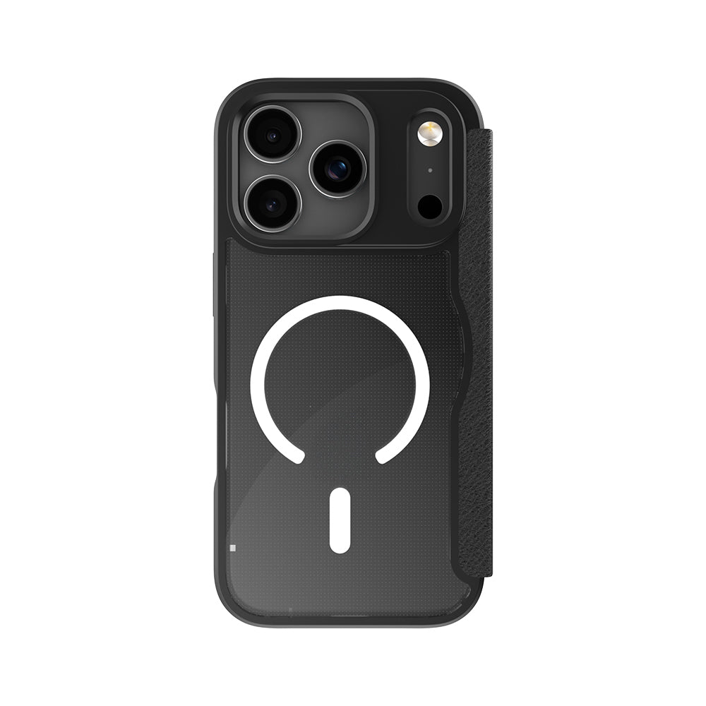 Raptic Air Folio iPhone 17 Pro Max MagSafe Şeffaf Kartlıklı Telefon Kılıfı