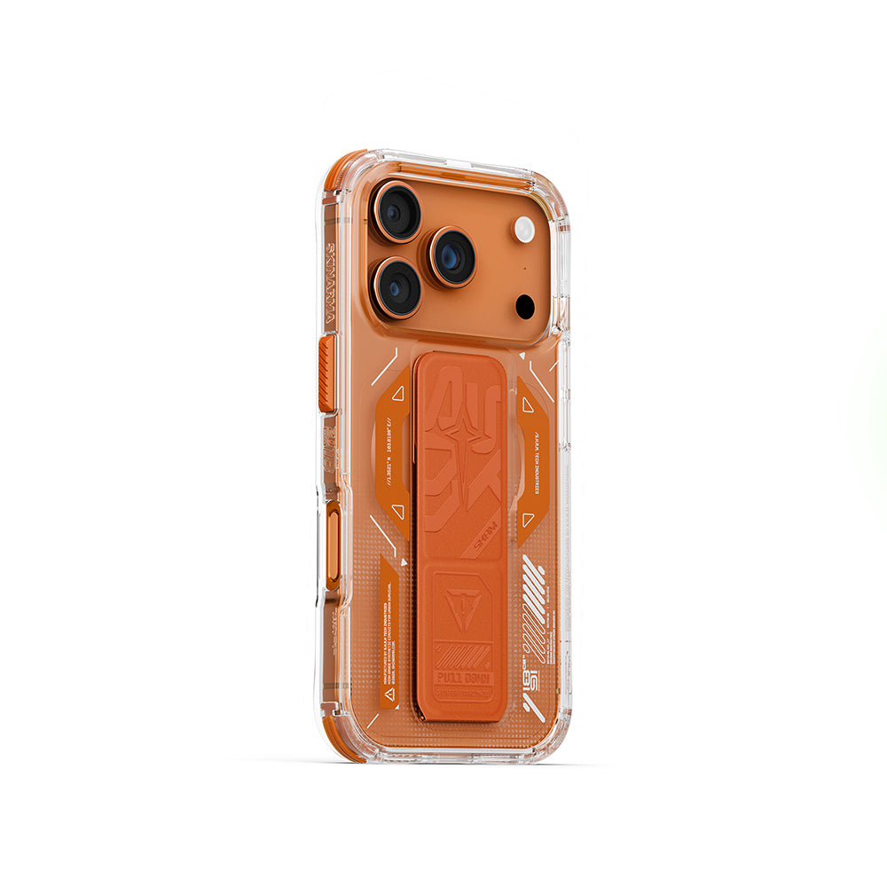 Skinarma Helio Mag iPhone 17 Pro Max M-safe Şarj Özellikli Teknoloji Desenli Charge Standlı Kılıf