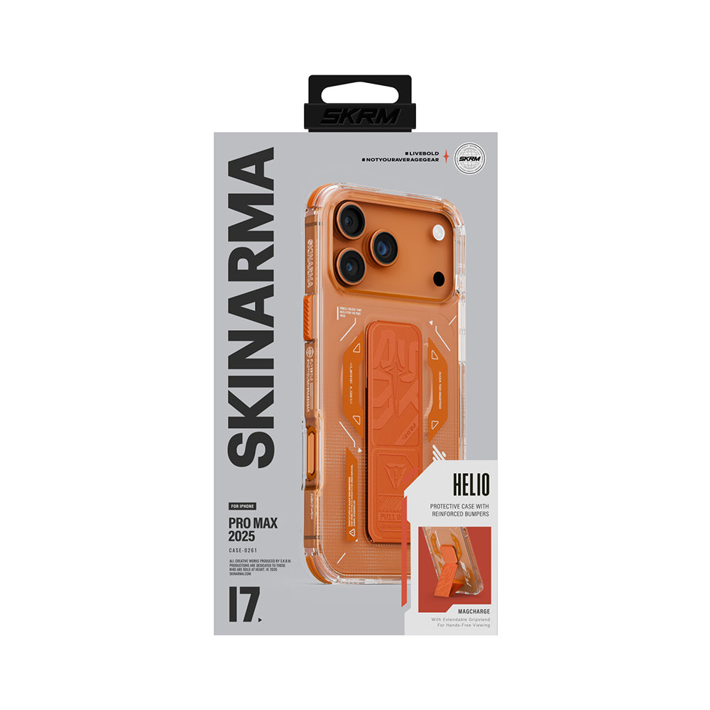 Skinarma Helio Mag iPhone 17 Pro Max M-safe Şarj Özellikli Teknoloji Desenli Charge Standlı Kılıf