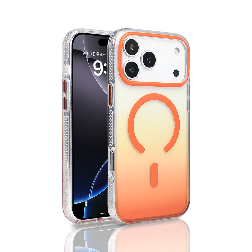Cepax iPhone 17 Pro Max M-safe Şarj Özellikli Transparan Renk Geçişli Toros Kılıf