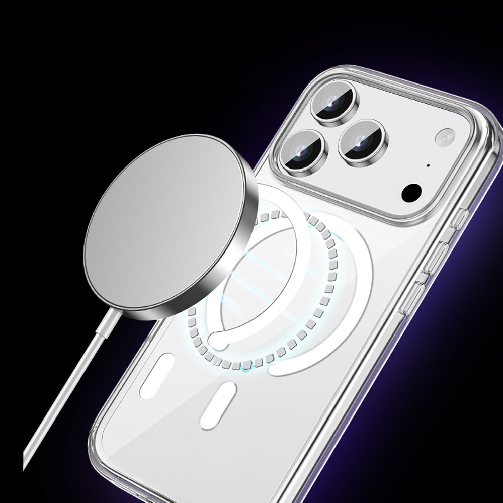 Wlons Pita iPhone 17 Pro Max M-safe Şarj Özellikli Transparan Sert PC Kılıf