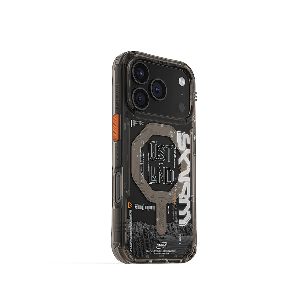 Skinarma Sonix iPhone 17 Pro Max M-safe Şarj Özellikli Yazı Desenli Airbag Tasarımlı Kılıf