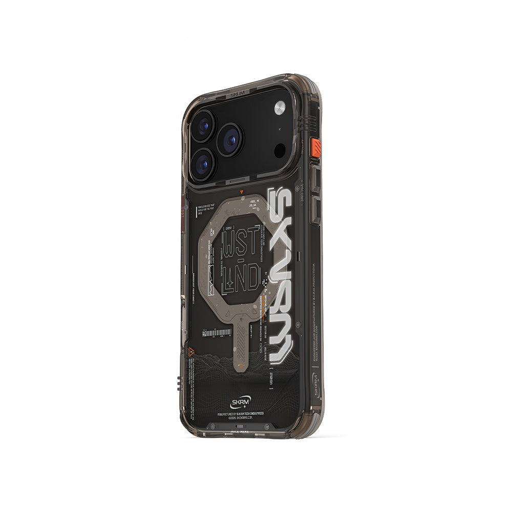 Skinarma Sonix iPhone 17 Pro Max M-safe Şarj Özellikli Yazı Desenli Airbag Tasarımlı Kılıf