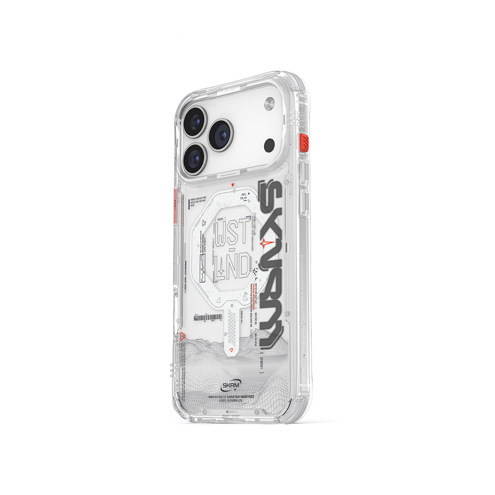 Skinarma Sonix iPhone 17 Pro Max M-safe Şarj Özellikli Yazı Desenli Airbag Tasarımlı Kılıf