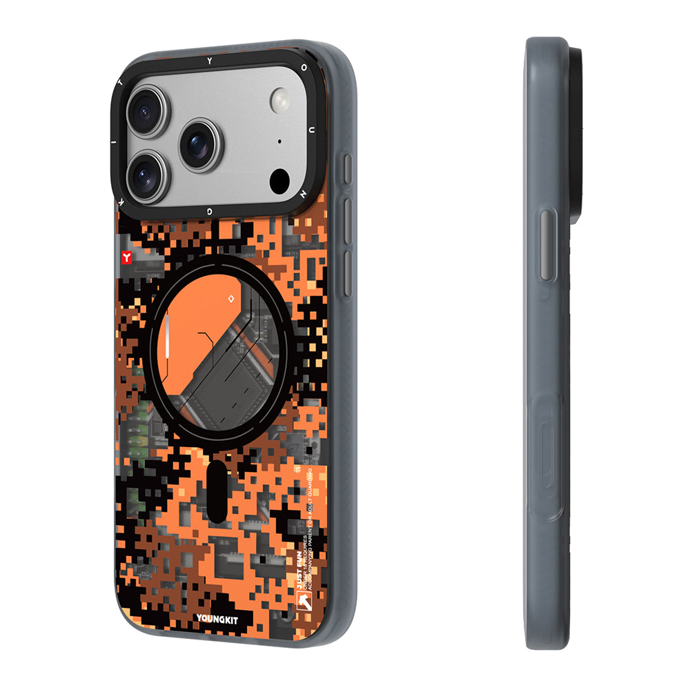 Youngkit Camouflage Sykell Serisi iPhone 17 Pro Max Kılıf M-Safe Şarj Özellikli Telefon Kılıfı