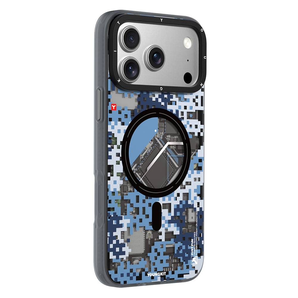Youngkit Camouflage Sykell Serisi iPhone 17 Pro Max Kılıf M-Safe Şarj Özellikli Telefon Kılıfı