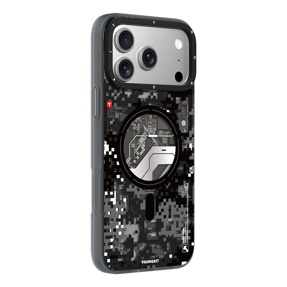 Youngkit Camouflage Sykell Serisi iPhone 17 Pro Max Kılıf M-Safe Şarj Özellikli Telefon Kılıfı