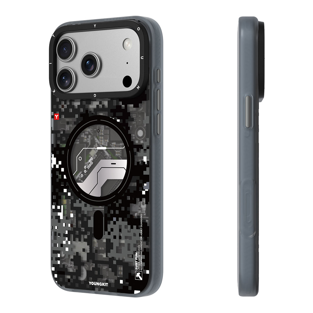Youngkit Camouflage Sykell Serisi iPhone 17 Pro Max Kılıf M-Safe Şarj Özellikli Telefon Kılıfı