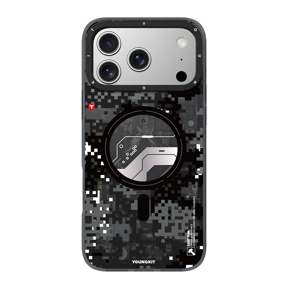 Youngkit Camouflage Sykell Serisi iPhone 17 Pro Max Kılıf M-Safe Şarj Özellikli Telefon Kılıfı