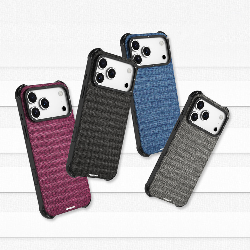 Youngkit Canvas Serisi iPhone 17 Pro Max M-safe Şarj Özellikli Telefon Kılıfı