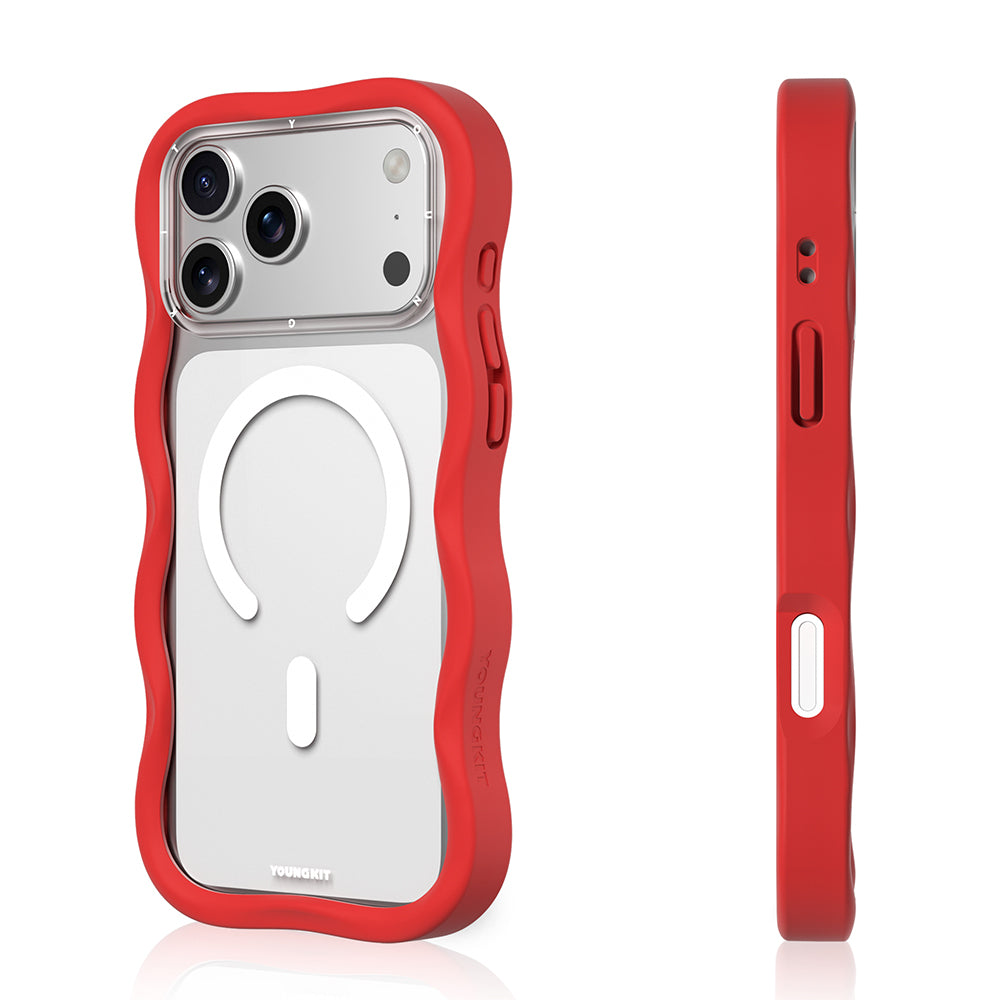Youngkit Wave Clear Serisi iPhone 17 Pro Max Kılıf M-safe Şarj Özellikli Telefon Kılıfı