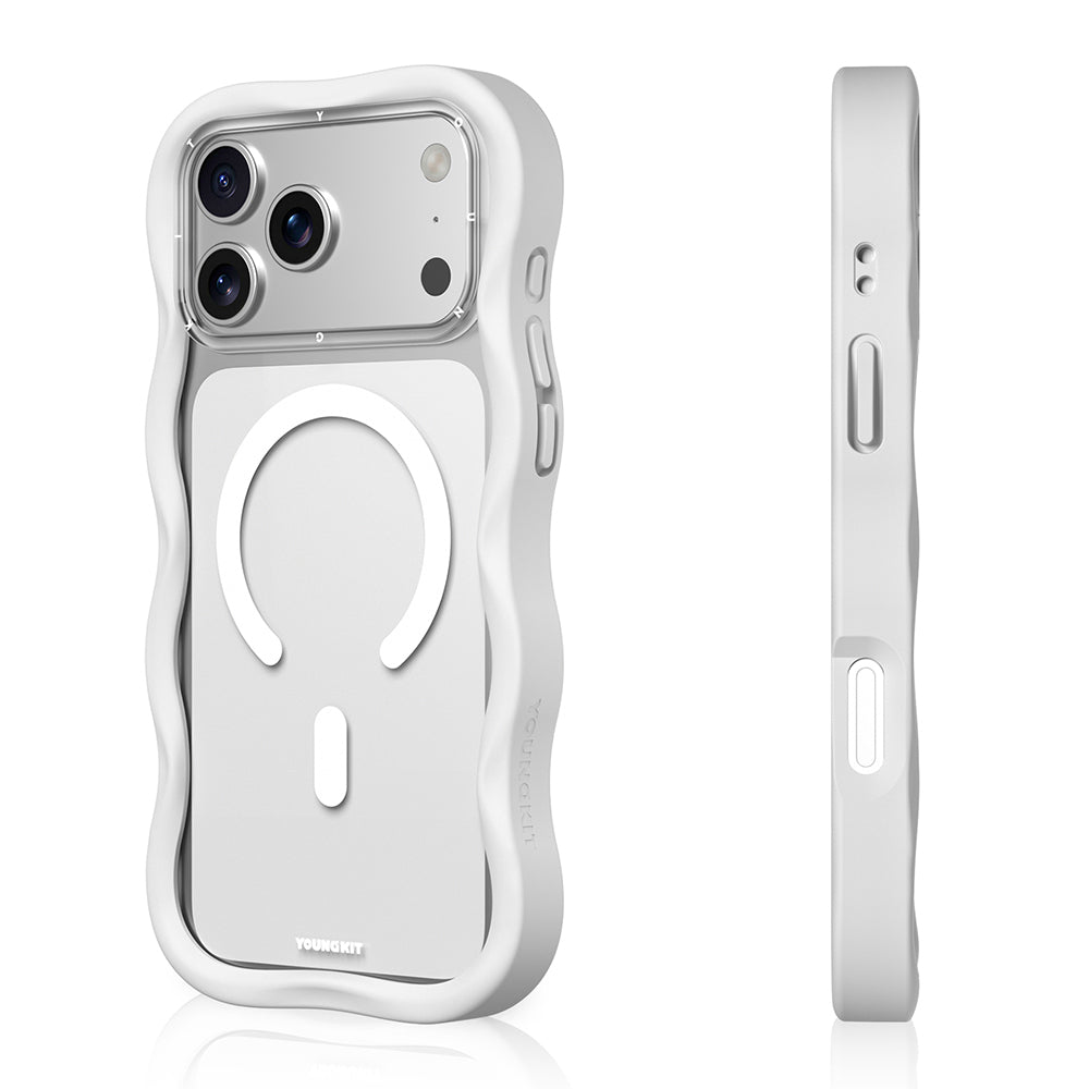 Youngkit Wave Clear Serisi iPhone 17 Pro Max Kılıf M-safe Şarj Özellikli Telefon Kılıfı