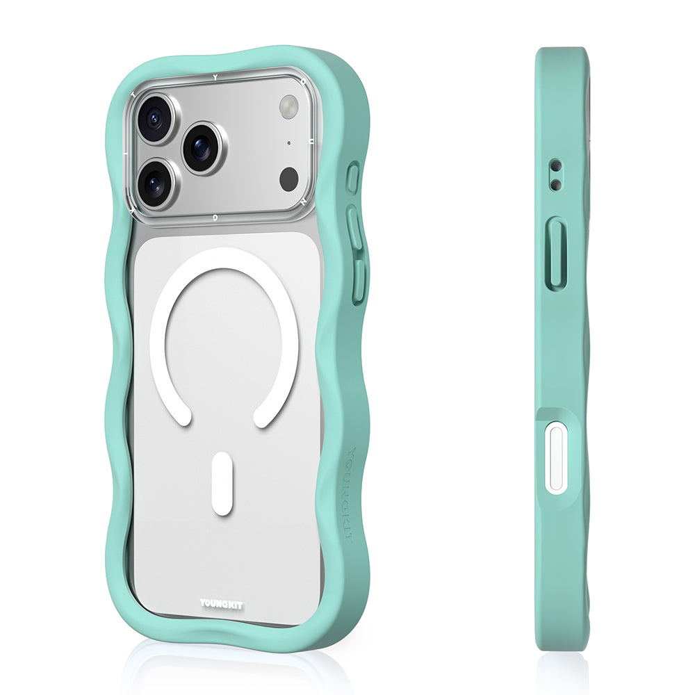 Youngkit Wave Clear Serisi iPhone 17 Pro Max Kılıf M-safe Şarj Özellikli Telefon Kılıfı