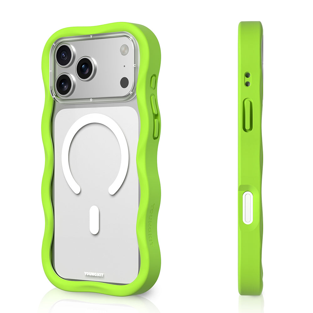 Youngkit Wave Clear Serisi iPhone 17 Pro Max Kılıf M-safe Şarj Özellikli Telefon Kılıfı