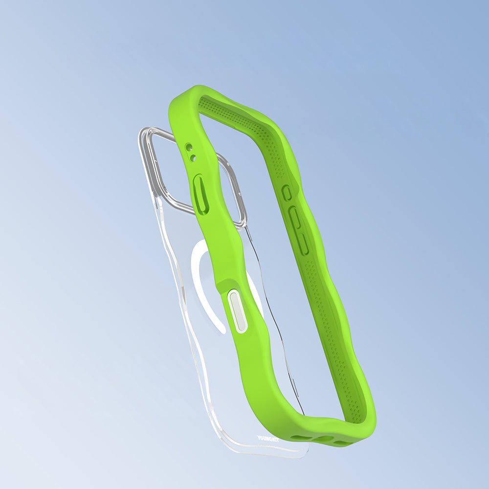 Youngkit Wave Clear Serisi iPhone 17 Pro Max Kılıf M-safe Şarj Özellikli Telefon Kılıfı