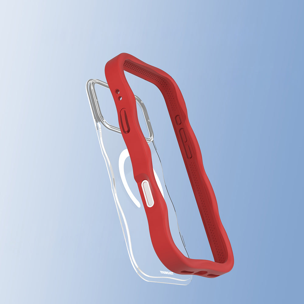 Youngkit Wave Clear Serisi iPhone 17 Pro Max Kılıf M-safe Şarj Özellikli Telefon Kılıfı