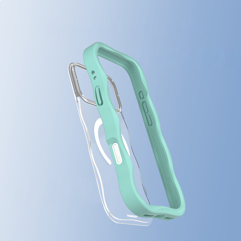 Youngkit Wave Clear Serisi iPhone 17 Pro Max Kılıf M-safe Şarj Özellikli Telefon Kılıfı