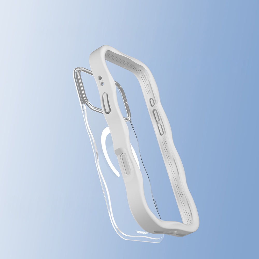 Youngkit Wave Clear Serisi iPhone 17 Pro Max Kılıf M-safe Şarj Özellikli Telefon Kılıfı