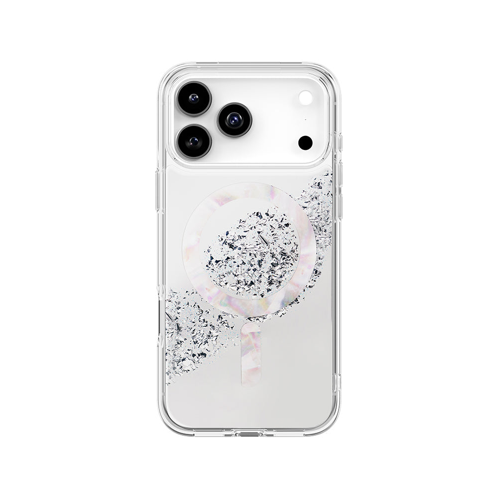 Coehl Crystelle iPhone 17 Pro Max M-safe Şarj Parlak Kristal Desenli Telefon Kılıfı
