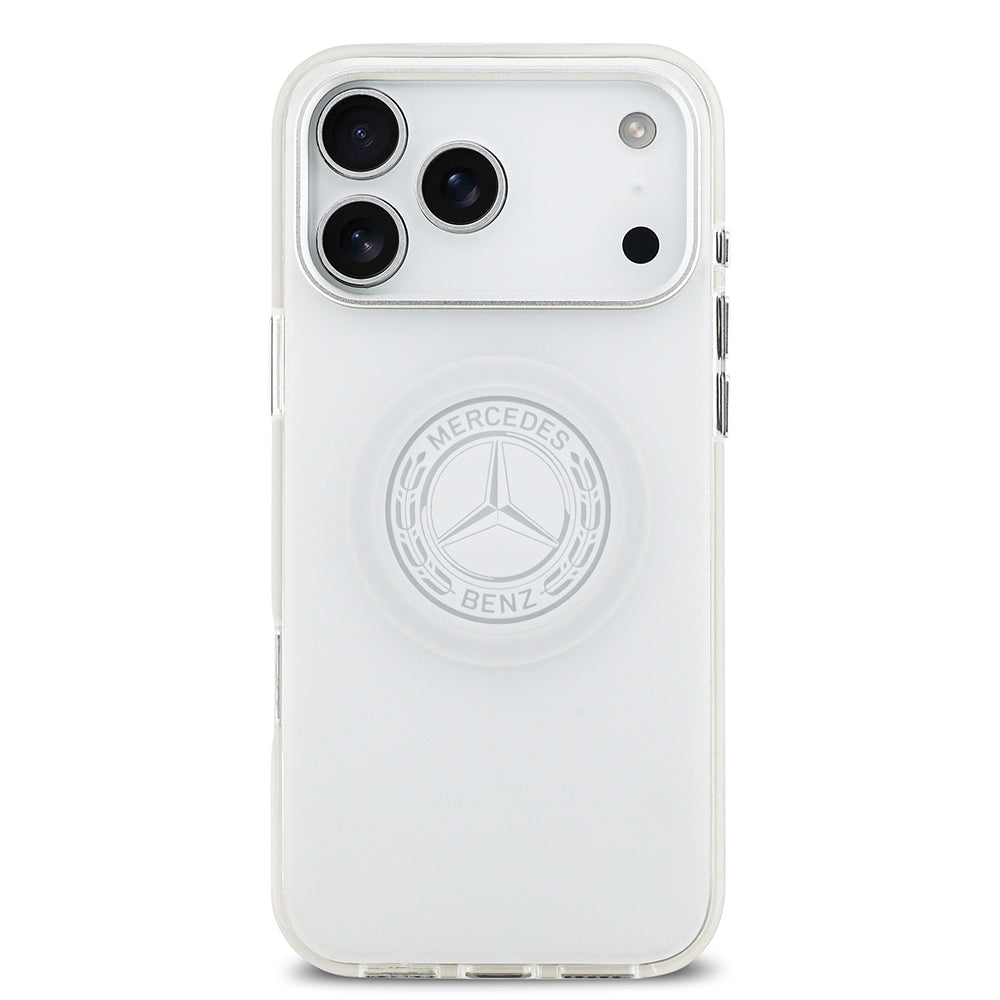 Mercedes Benz iPhone 17 Pro Max Orjinal Lisanslı M-safe Şarj Özellikli Buzlu PC Nostaljik Yıldız Dizayn Kılıf