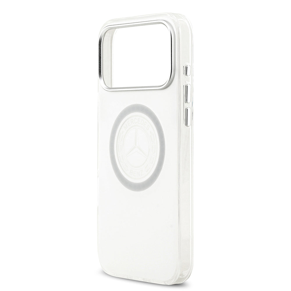 Mercedes Benz iPhone 17 Pro Max Orjinal Lisanslı M-safe Şarj Özellikli Buzlu PC Nostaljik Yıldız Dizayn Kılıf