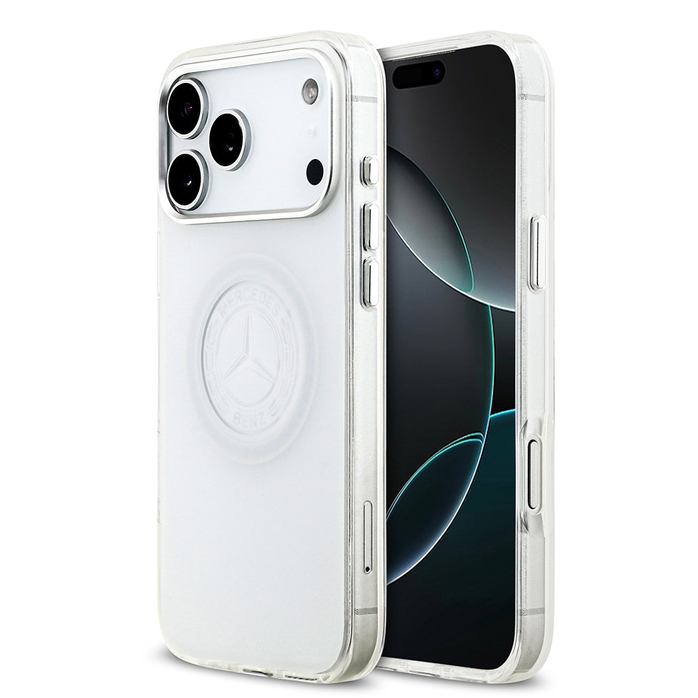 Mercedes Benz iPhone 17 Pro Max Orjinal Lisanslı M-safe Şarj Özellikli Buzlu PC Nostaljik Yıldız Dizayn Kılıf