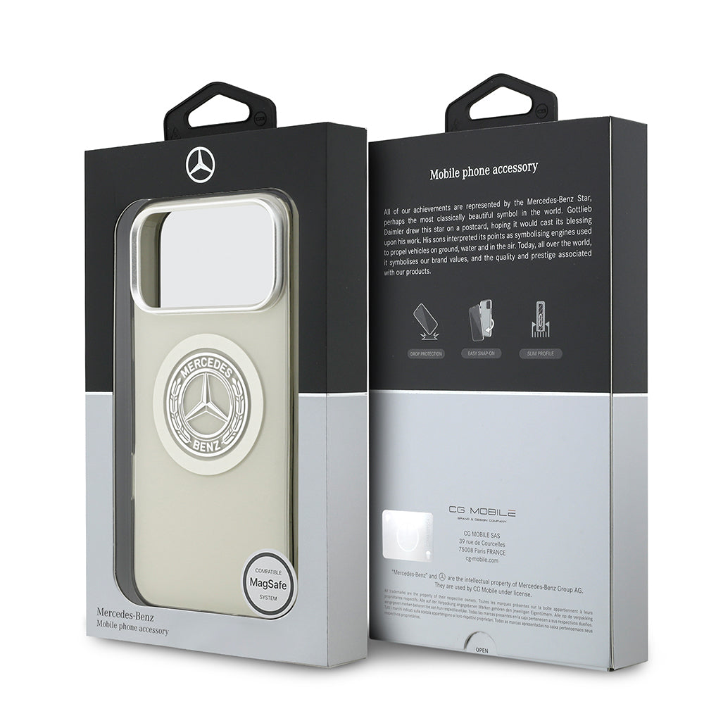 Mercedes Benz iPhone 17 Pro Max Orjinal Lisanslı M-safe Şarj Özellikli Çift Katmanlı PC Nostaljik Yıldız Dizayn Kılıf