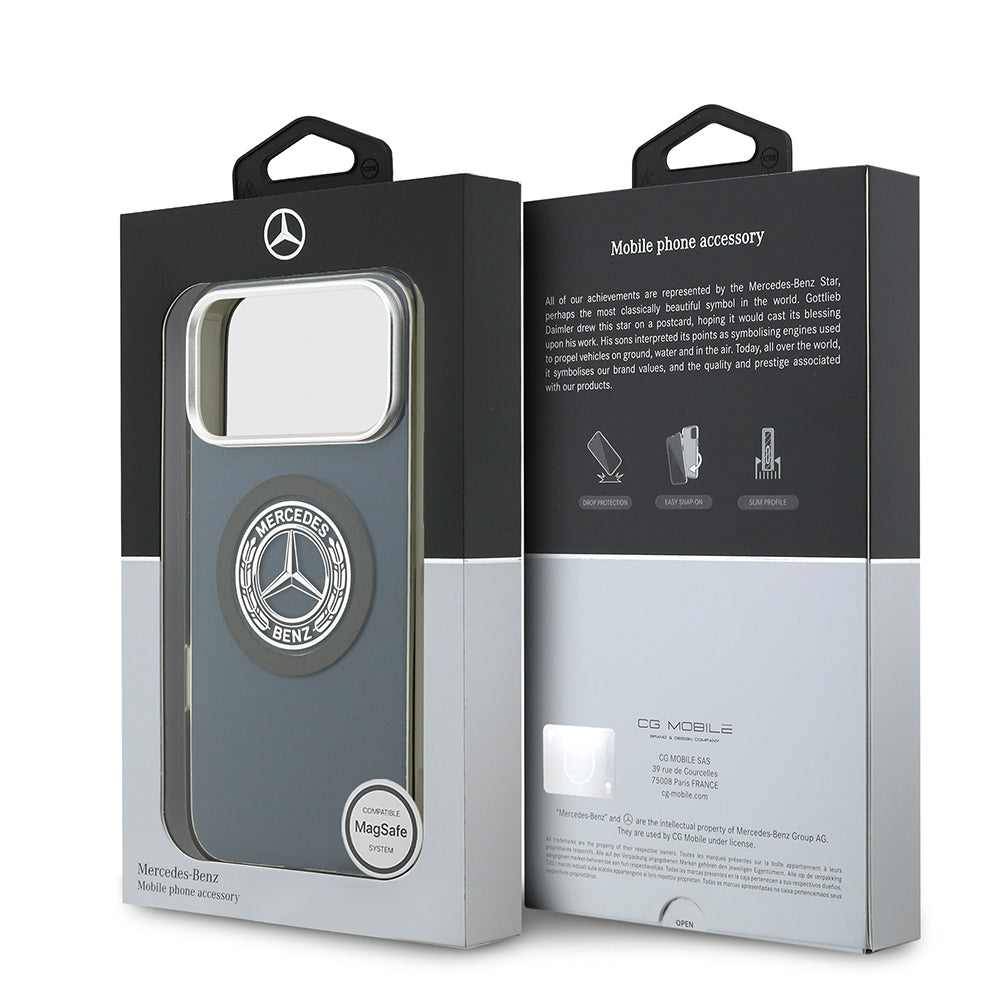 Mercedes Benz iPhone 17 Pro Max Orjinal Lisanslı M-safe Şarj Özellikli Çift Katmanlı PC Nostaljik Yıldız Dizayn Kılıf