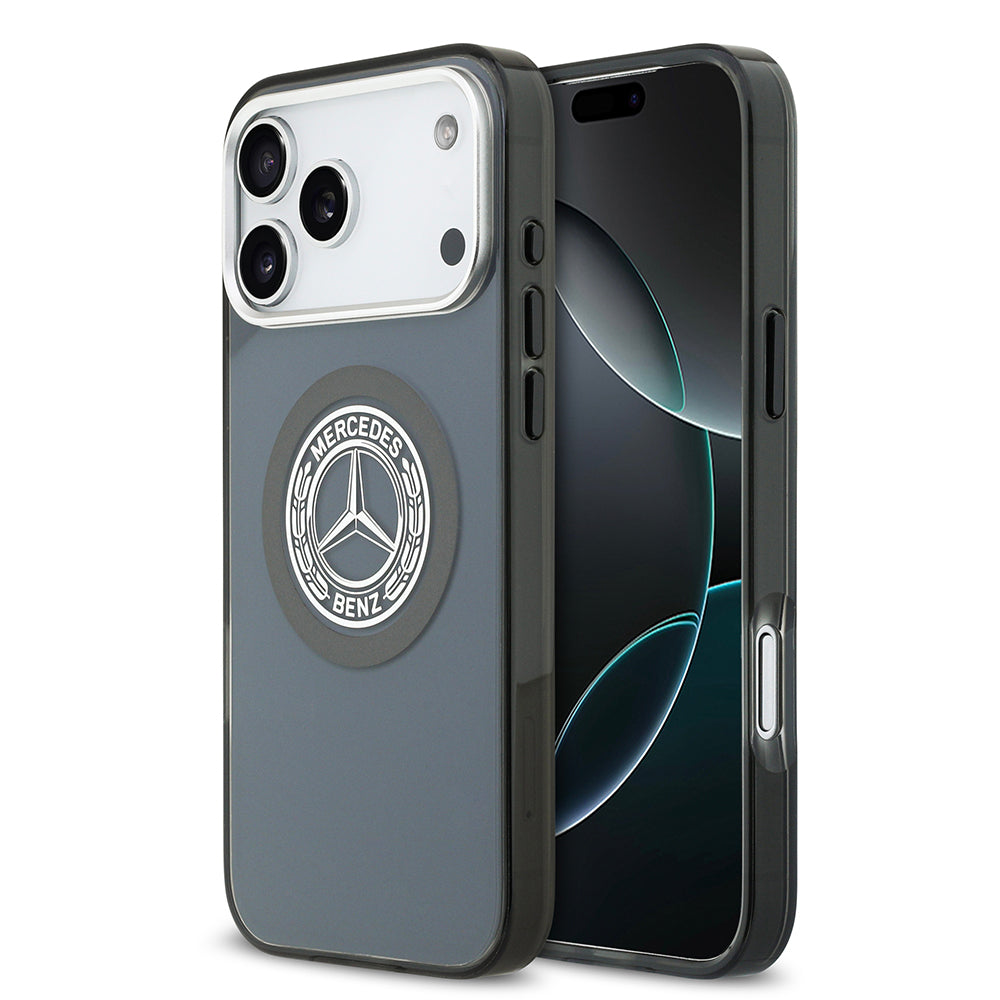 Mercedes Benz iPhone 17 Pro Max Orjinal Lisanslı M-safe Şarj Özellikli Çift Katmanlı PC Nostaljik Yıldız Dizayn Kılıf