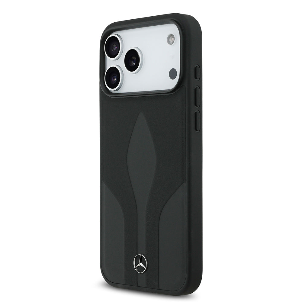 Mercedes Benz iPhone 17 Pro Max Orjinal Lisanslı M-safe Şarj Özellikli Dokulu Desenli Deri Kılıf