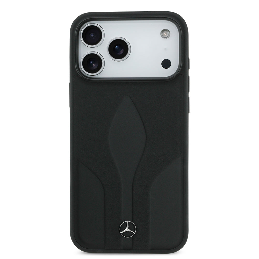 Mercedes Benz iPhone 17 Pro Max Orjinal Lisanslı M-safe Şarj Özellikli Dokulu Desenli Deri Kılıf