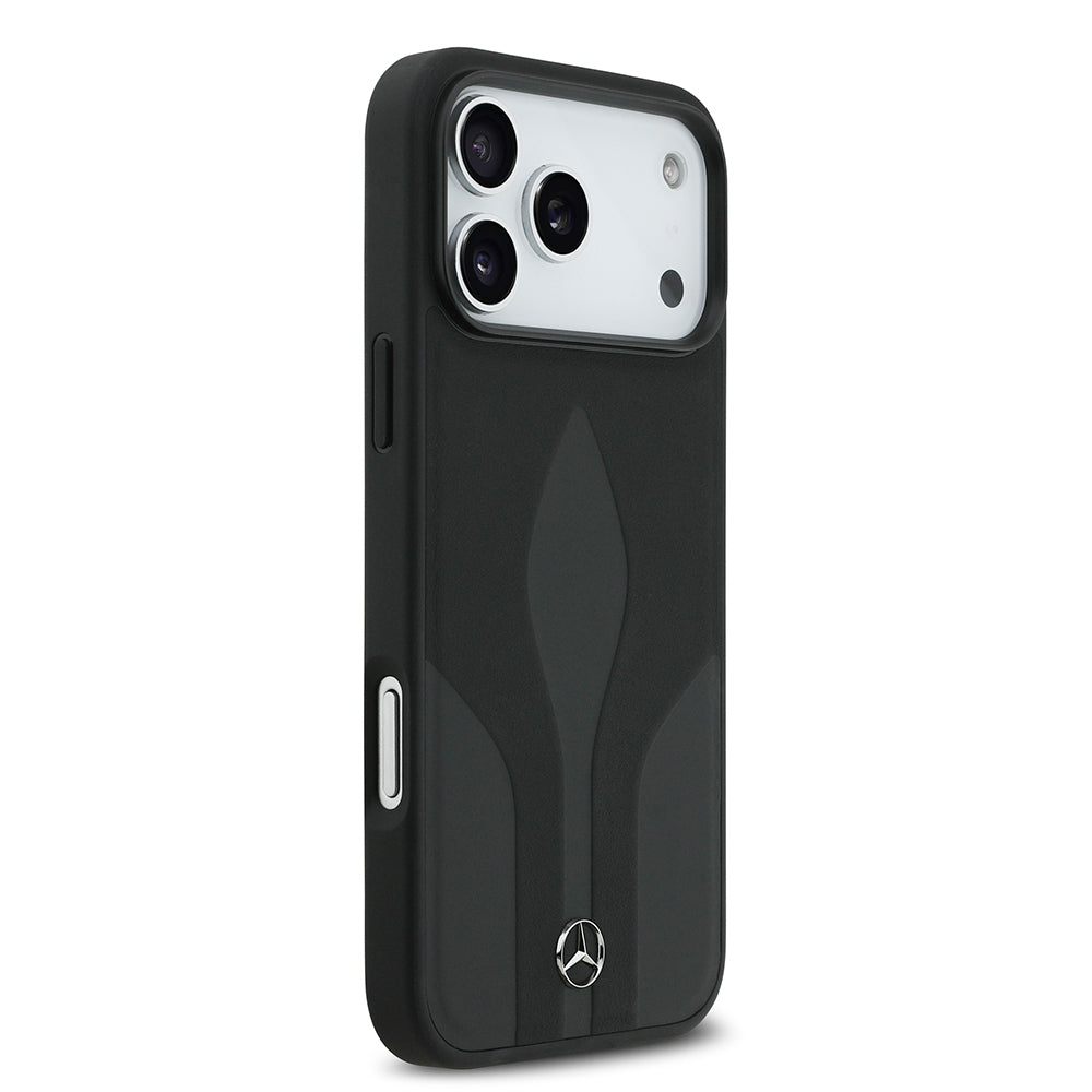 Mercedes Benz iPhone 17 Pro Max Orjinal Lisanslı M-safe Şarj Özellikli Dokulu Desenli Deri Kılıf