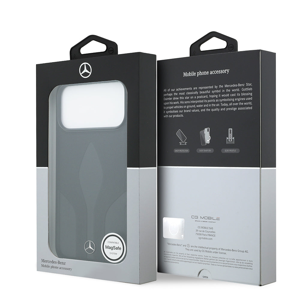 Mercedes Benz iPhone 17 Pro Max Orjinal Lisanslı M-safe Şarj Özellikli Dokulu Desenli Deri Kılıf