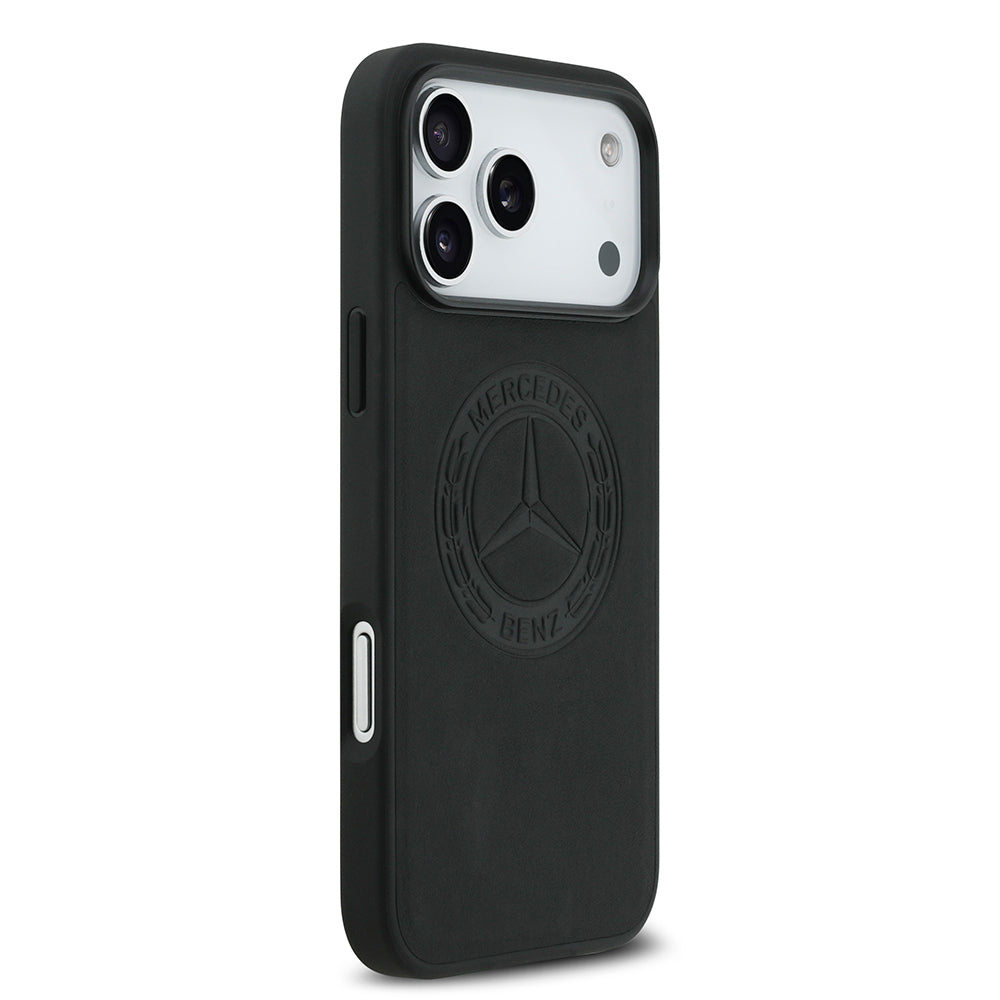 Mercedes Benz iPhone 17 Pro Max Orjinal Lisanslı M-safe Hakiki Deri Nostaljik Yıldız Dizayn Kılıf