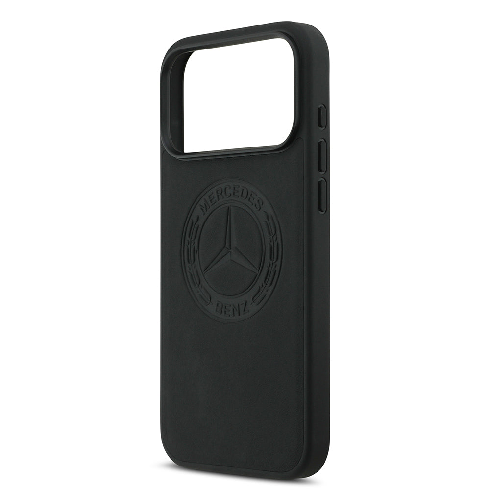 Mercedes Benz iPhone 17 Pro Max Orjinal Lisanslı M-safe Hakiki Deri Nostaljik Yıldız Dizayn Kılıf