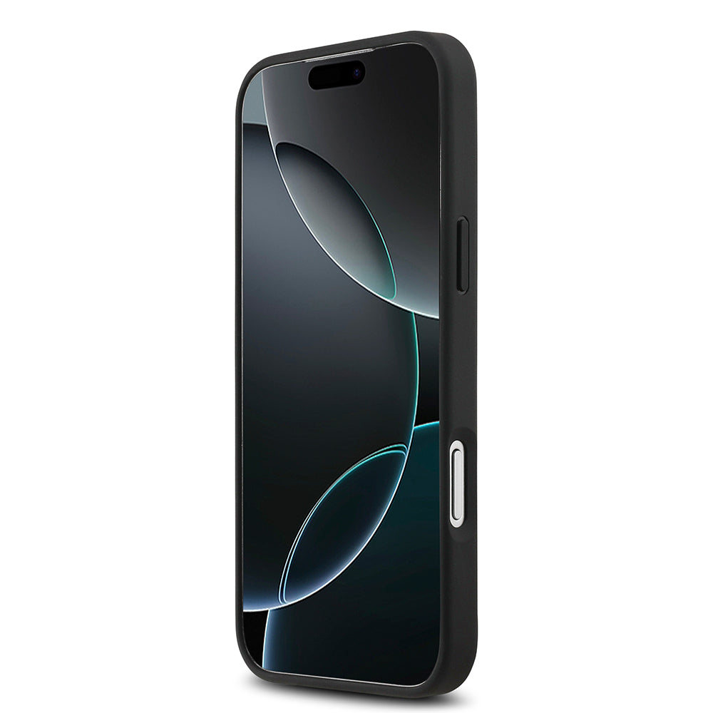 Mercedes Benz iPhone 17 Pro Max Orjinal Lisanslı M-safe Şarj Özellikli Şeritli Yıldız Desenli Metal Logolu Deri Kılıf