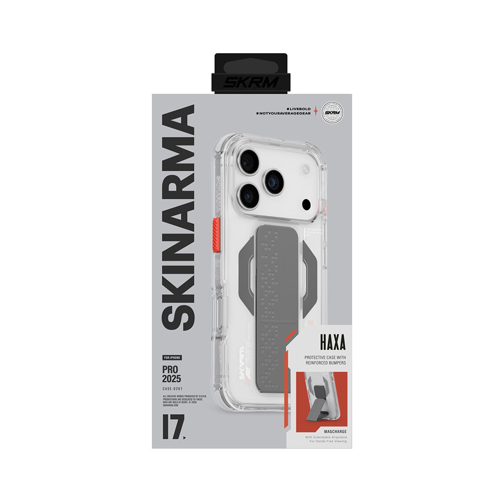 Skinarma iPhone 17 Pro Max M-Safe Şarj Özellikli Airbag Tasarımlı Standlı Haxa Kılıf
