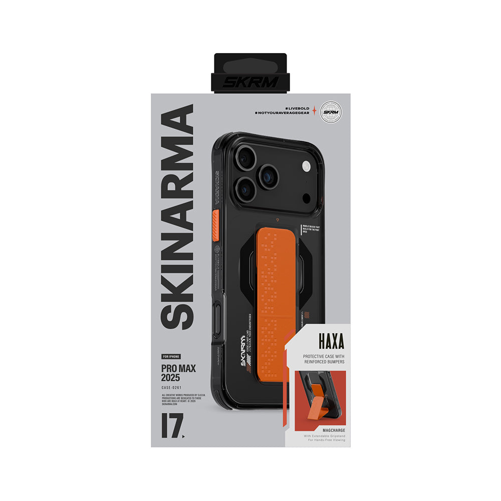 Skinarma iPhone 17 Pro Max M-Safe Şarj Özellikli Airbag Tasarımlı Standlı Haxa Kılıf