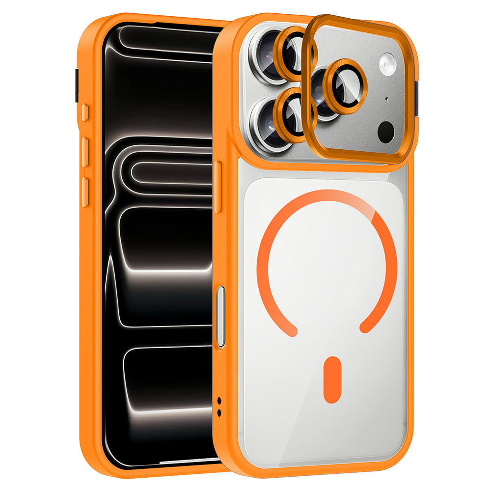 Cepax iPhone 17 Pro Max Standlı ve Kamera Lens Hediyeli M-Safe Şarj Özellikli Etro Kılıf