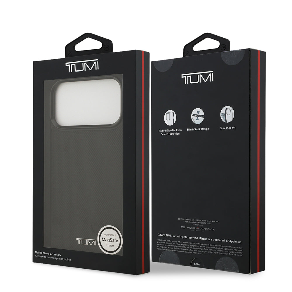 TUMI iPhone 17 Pro Max M-safe Şarj Özellikli Deri Noktalı Dizayn Telefon Kılıfı