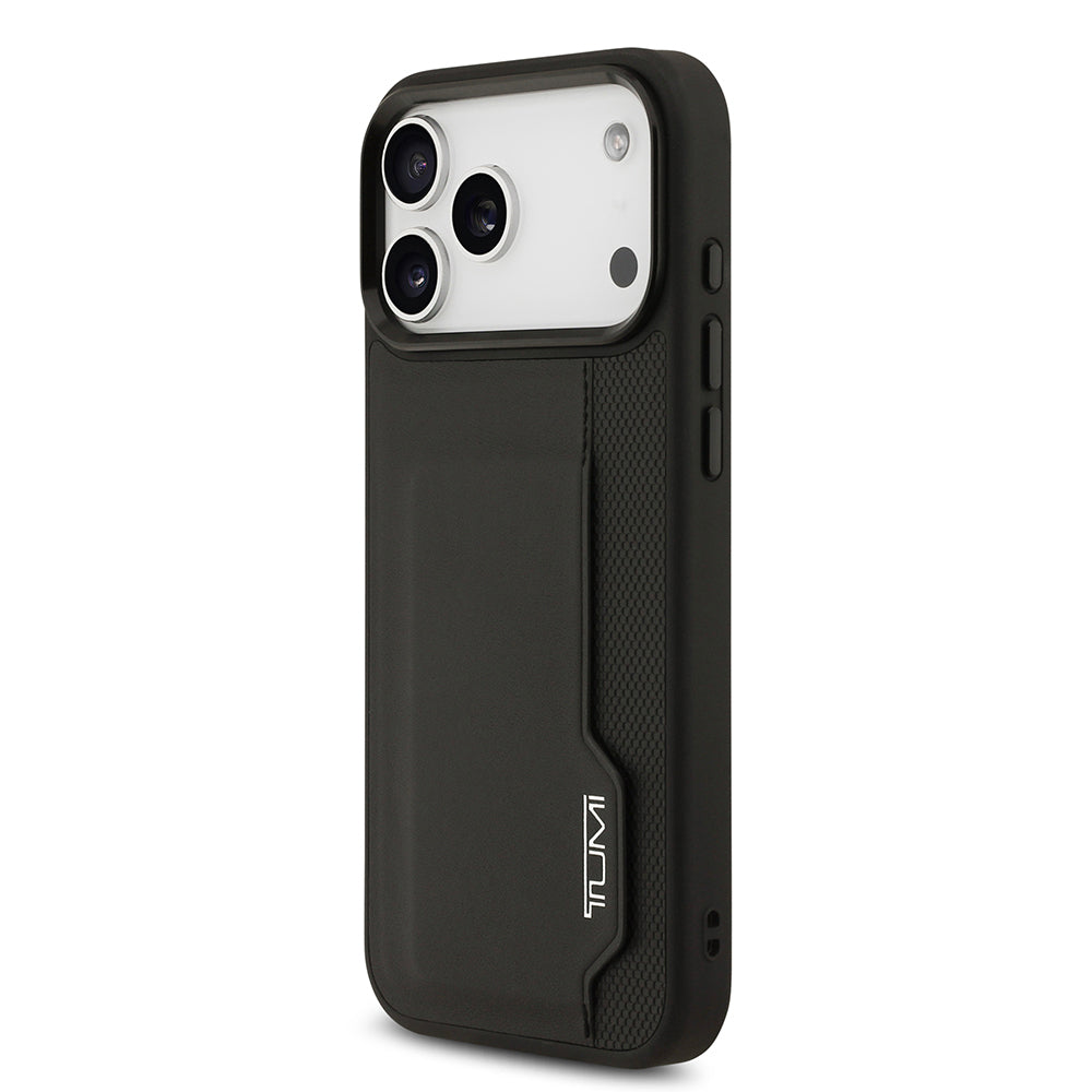 TUMI iPhone 17 Pro Max Orjinal Lisanslı Deri Dikey Kartlıklı Telefon Kılıfı