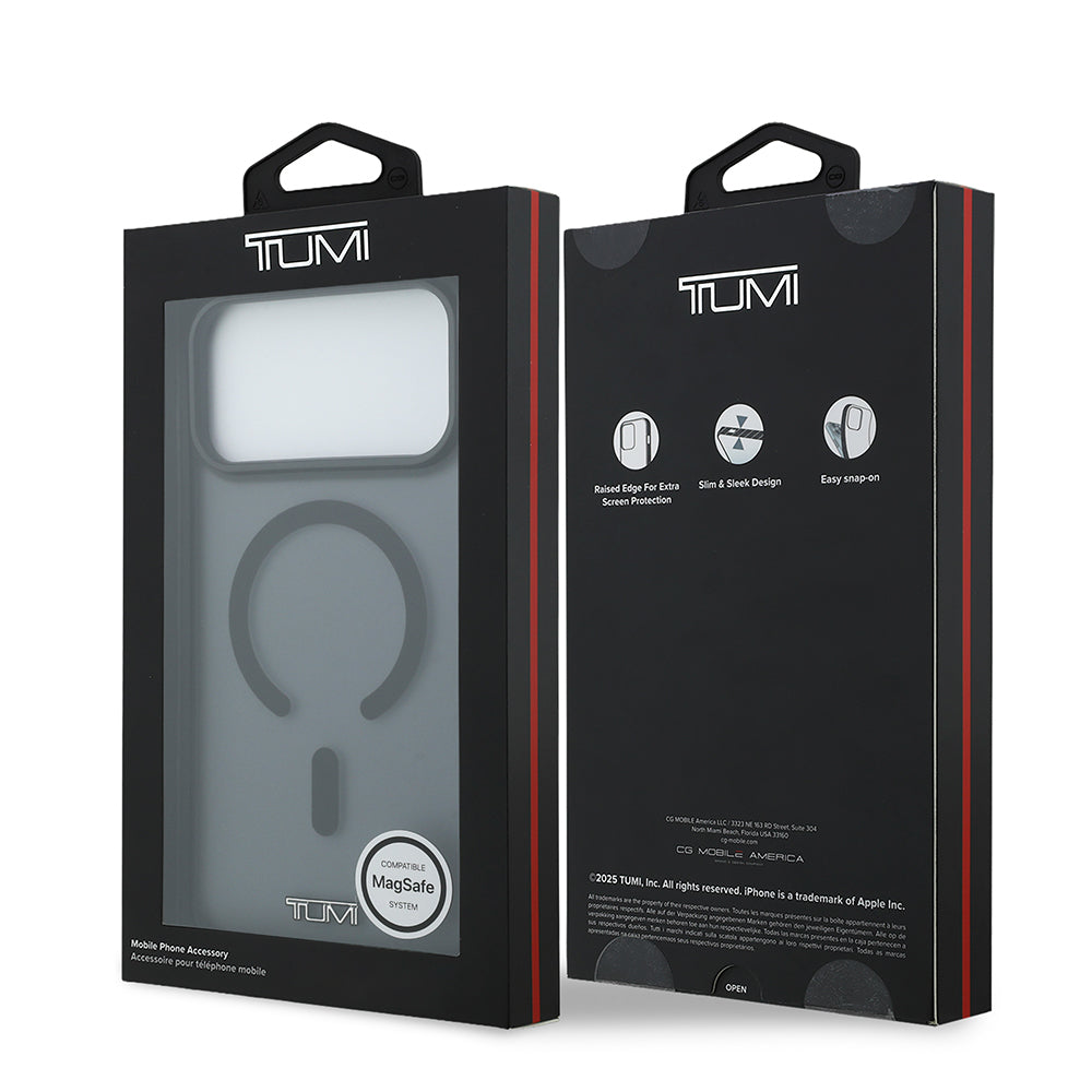 TUMI iPhone 17 Pro Max Orjinal Lisanslı M-safe Şarj Özellikli Buzlu Transparan Kılıf